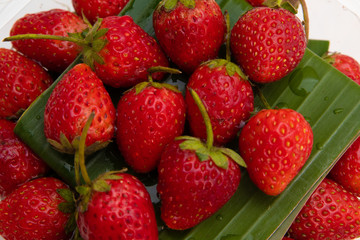 Strawberries background. Food background. Natural fresh strawberries