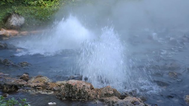 Closeup of Pong Deuat Pa Pae geyser at Huay Nam Dang National Park, Chiang Mai, Thailand. It is can help ease joint pains and stressed muscles.