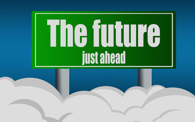 Exit highway street sign symbol with the future word