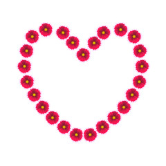 heart frame made from flowers design icon