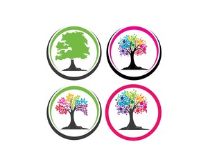 Tree icon logo template vector