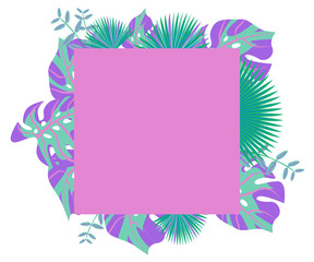 Fototapeta na wymiar background tropical leaves plastic pink