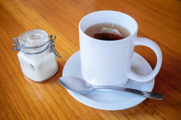 Cup / Mug of Tea with Sugar and Teaspoon