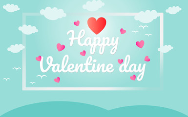 valentines day card with heart shaped modern design.Vector Illustration.
