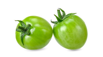 Green tomato isolated on white clipping path - Powered by Adobe