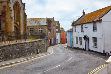 Fototapeta na wymiar The view of church street in Lyme Regis. West Dorset. England