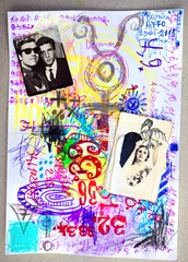 Zelfklevend Fotobehang Bovennatuurlijke collage, schetke& 39 s en scrap& 39 s © Rosario Rizzo