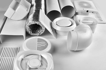 ventilation system components on white background side view