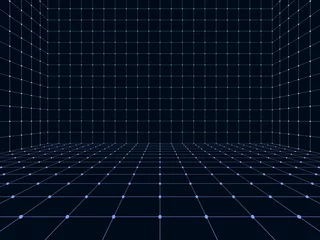 Gordijnen 3D Abstract modern architecture background, empty open space interior. 3D  © polesnoy