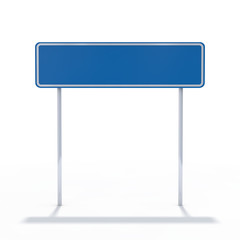 Fototapeta premium Blank blue road sign or Empty traffic signs. 3D