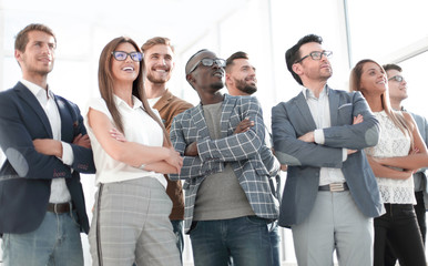 in full growth.group of successful employees