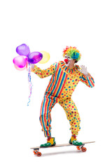 Funny clown isolated on white background © Elnur