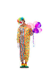 Funny clown isolated on white background