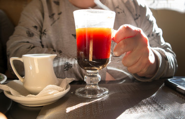Woman and morning coffee
