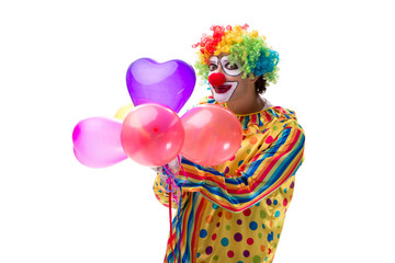 Fototapeta premium Funny clown isolated on white background