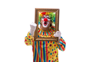 Funny clown isolated on white background