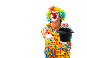 Male clown isolated on white 
