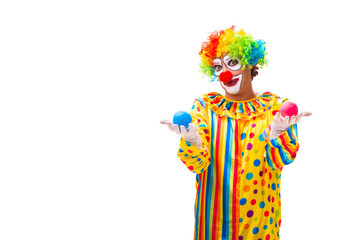 Fototapeta premium Male clown isolated on white 
