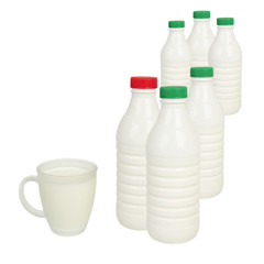 Milk and dairy products. Isolated on white