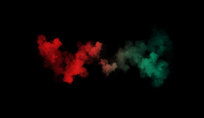 Colorful smoke on isolated black background. For club party flyer or printing,copy space .