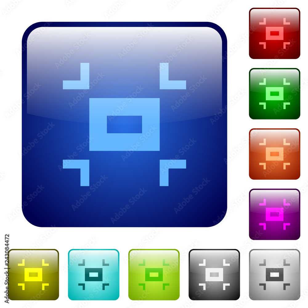 Poster small screen color square buttons