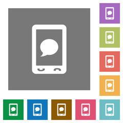 Mobile sms message square flat icons