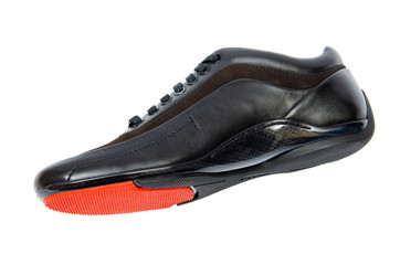 Black sporty shoes isolated on white background