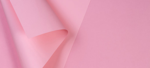 Abstract geometric shape pastel pink color paper background