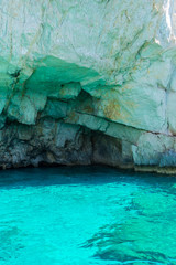 Greece, Zakynthos, Beautiful famous blue caves of the island