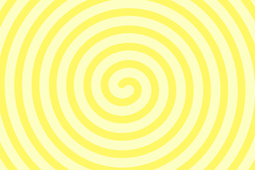 Simple yellow background. Spiral in retro pop art style