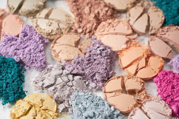 Texture fo broken colorful eyeshadow, blush or powder