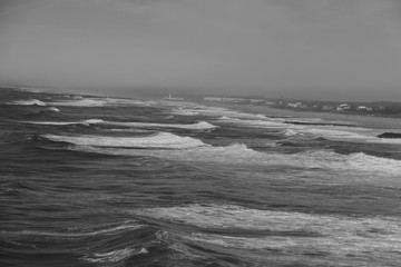 Black and white waves