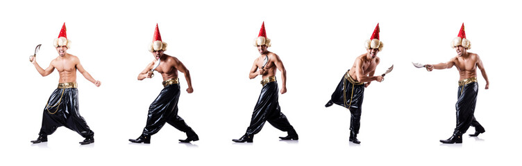 Obraz premium Pirate with dagger isolated on the white 