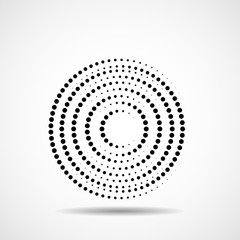 Abstract dotted circles. Dots in circular form. Vector design element