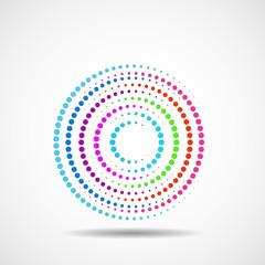 Abstract dotted circles. Dots in circular form. Vector design element