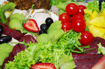 fresh salad on white background
