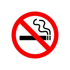 No smoking area sign. Vector cigarette sign icon isolated on white background