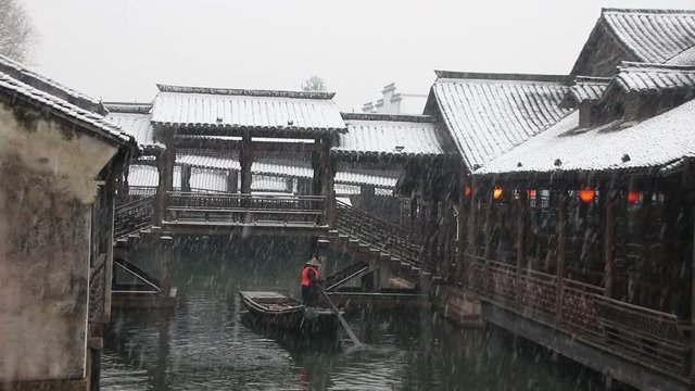 Baotman is still rowing his Baot under the Snow, China