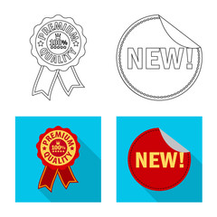 Vector design of emblem and badge symbol. Collection of emblem and sticker vector icon for stock.