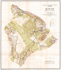 Old Map of the Island of Hawaii 1901, Land Office