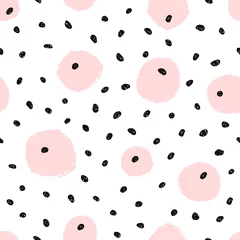 Wallpaper murals Geometric shapes Childish seamless pattern with round and dots . Creative texture for fabric and textile.