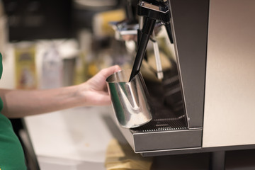 Espresso machine making fresh coffee