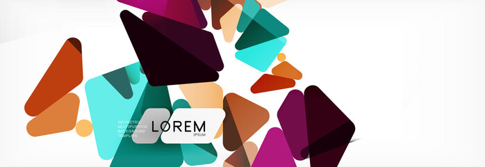 Mosaic triangular low poly style abstract geometric background. Polygonal vector. Abstract white bright technology design.