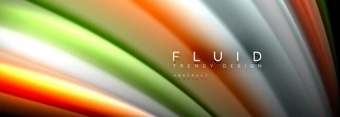 Fluid wave line background or pattern. Geometric technology abstract background. Movement effect.
