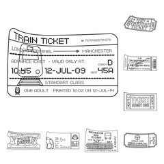 Vector illustration of ticket and admission symbol. Set of ticket and event stock vector illustration.