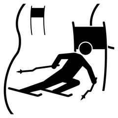 nwss39 NewWinterSportSign nwss - gz287 GrafikZeichnung - siwb534 SignIsolatedWhiteBackground siwb - german - Ski Alpin / Abfahrt - english - alpine skiing / downhill - simple template - square g7065 © fotohansel