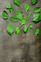 spinach (green grass). top food background