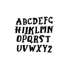 Doodle simple grunge font. Hand drawn letterss. Typography vector illustration.