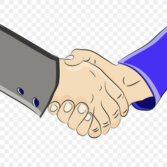 strong handshake of two men's hands