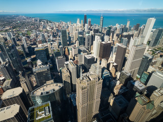 Aerial view of Chicago skyscrapers